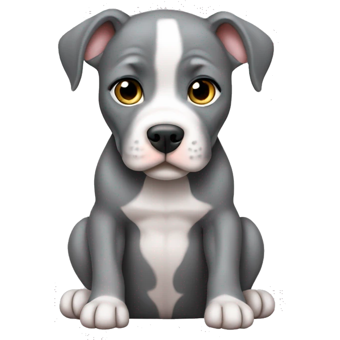 Gray Pitbull puppy sitting emoji