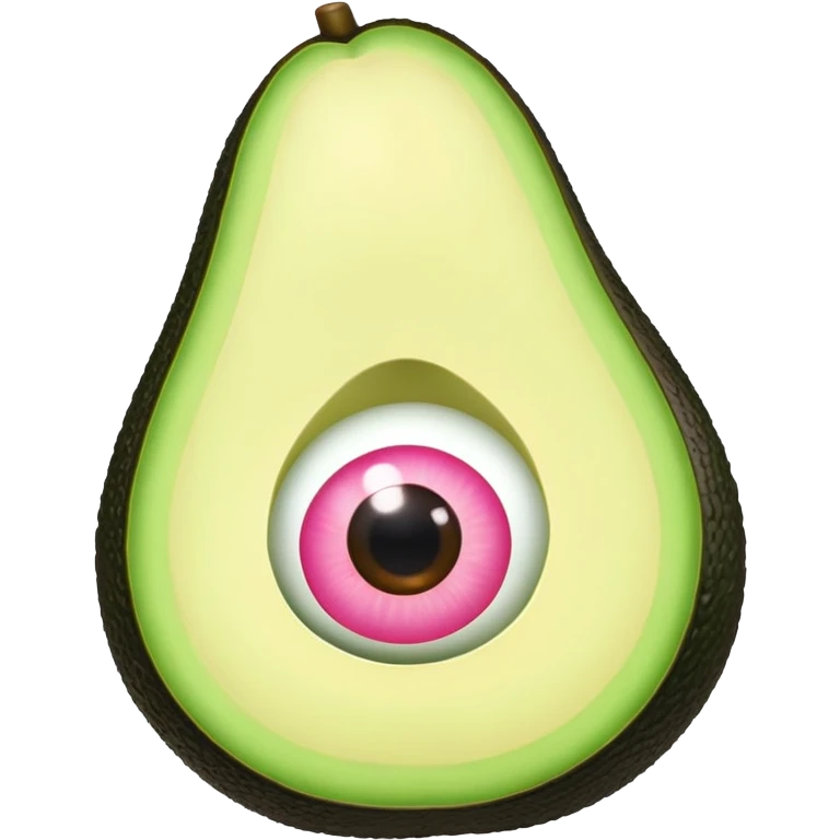 Avocado with extra big phosphorescent pink lips and super long fake-eye lashes emoji
