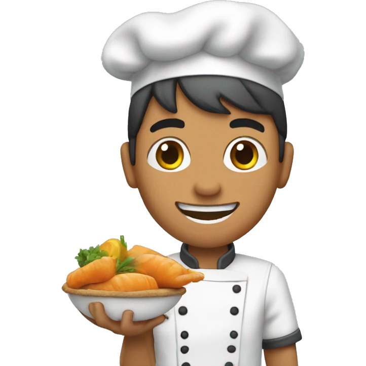 Cuisinier brun qui court après un lapin emoji