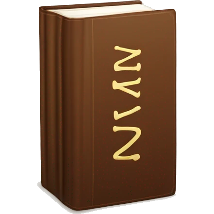 brown book with the title “ENGLISH” in the cover emoji