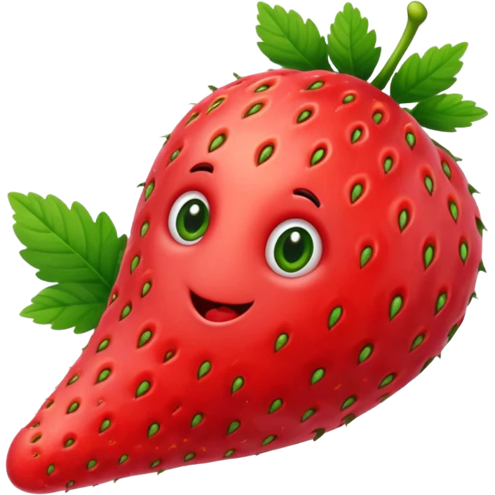 Worm in strawberry emoji emoji