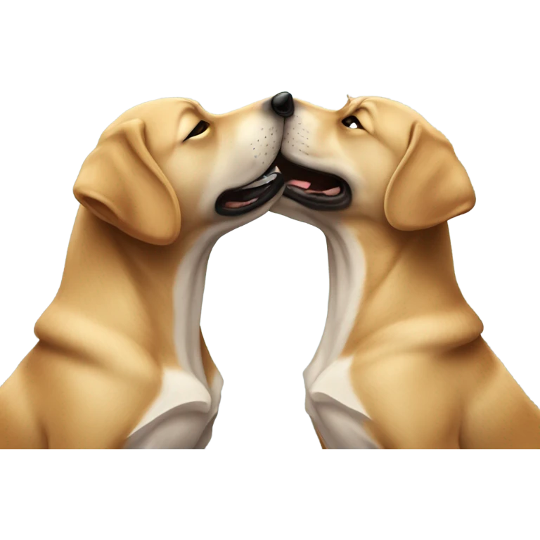 Two dogs kissing emoji