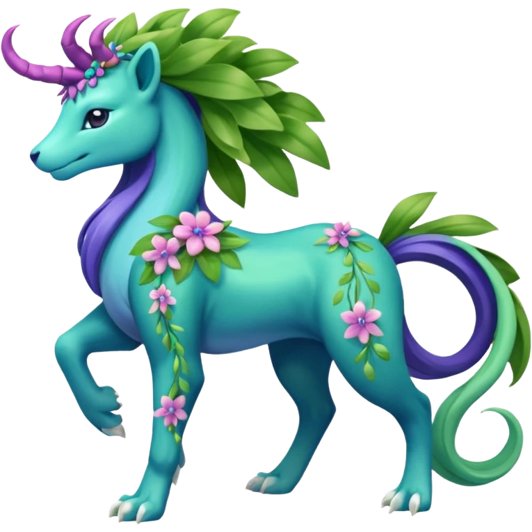 Suicune-Meganium-fusion (full body) emoji