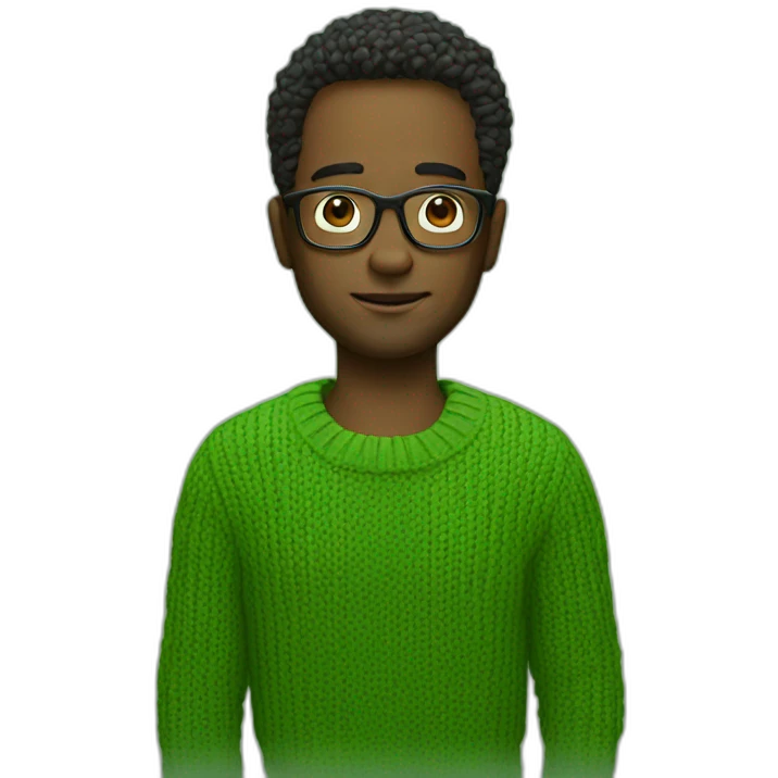 man-glasses-green-sweater emoji
