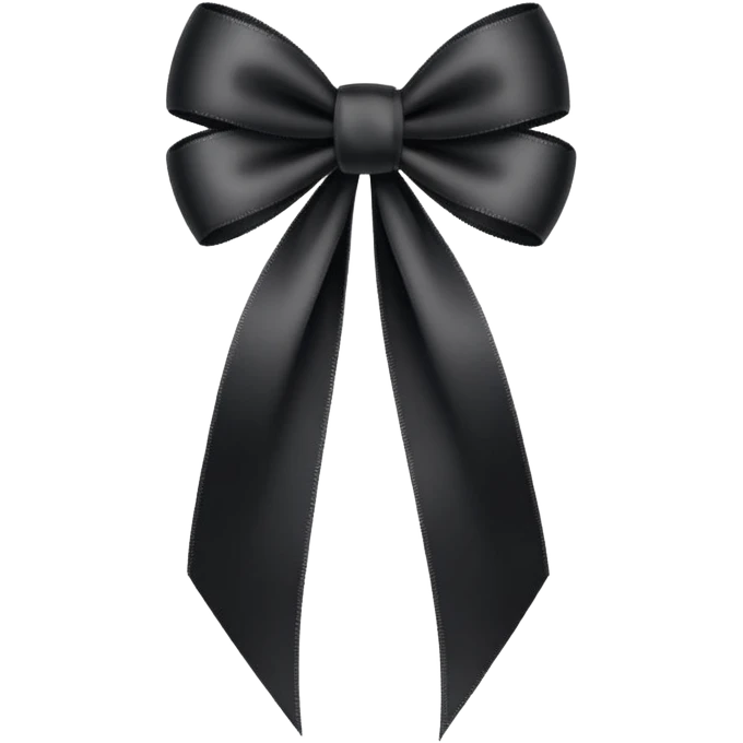 black THIN ribbon bow emoji