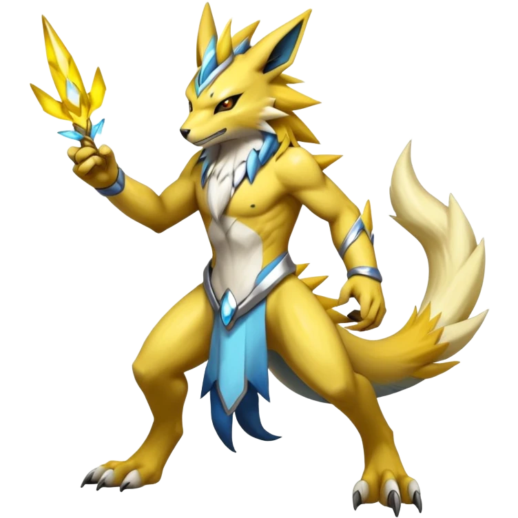 Shiny Epic Handsome Badass Manectric-Renamon-Zeraora-hybrid (Full body) emoji