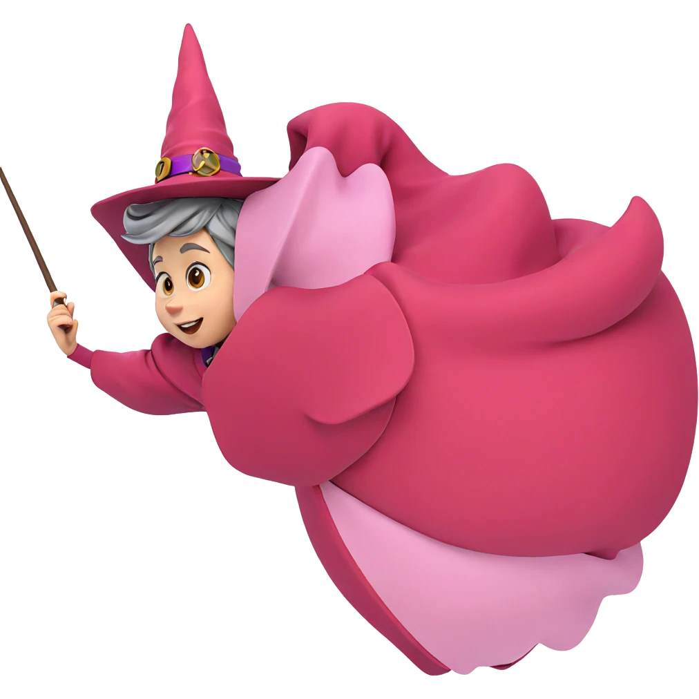 witch girl with wand and hat emoji
