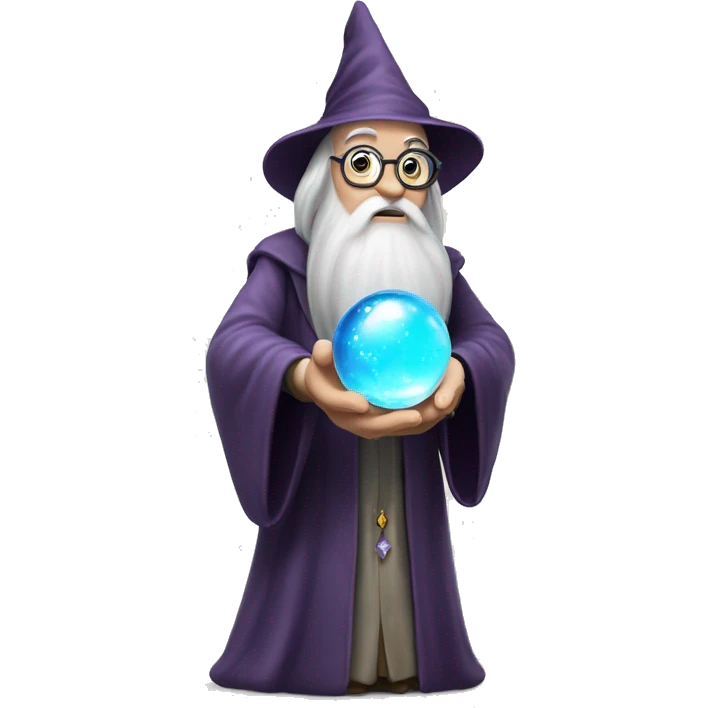 Dumbledore holds a crystal ball in his hand emoji
