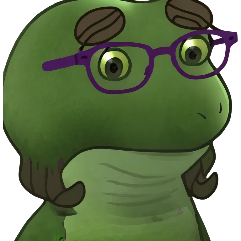 Girl with brown hair, brown eyes, wavy hair, middle part, purple glasses, girl,  emoji