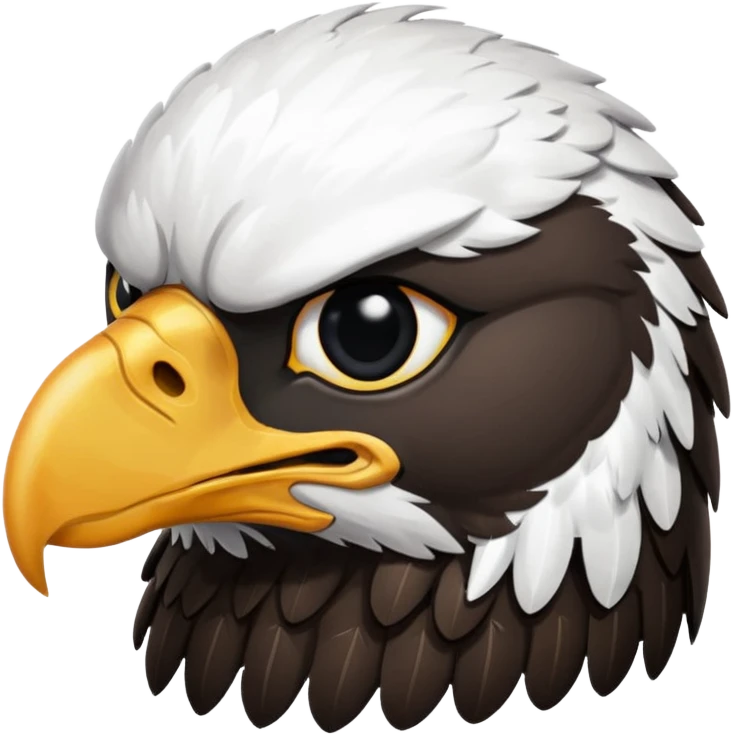 very simple and minimalistic whole body eagle emoji DOT eyes, only pupils, solid black , no iris, remove the white part of the eye emoji