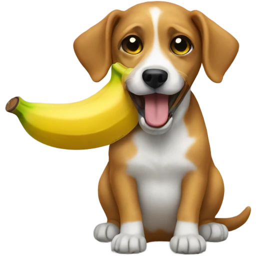 Dog eating banana  emoji