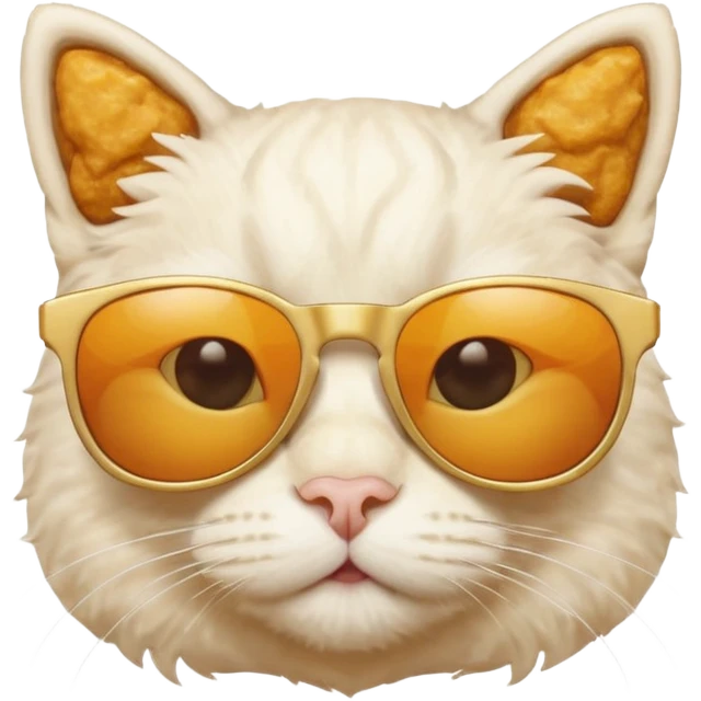 White Cat with sun glasses and this cat is made from nugget emoji