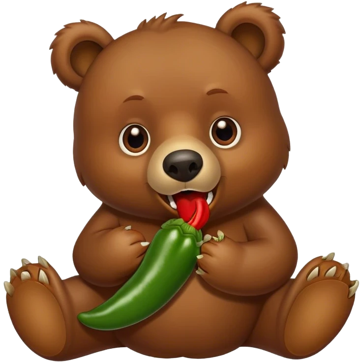 bear eating jalapeños  emoji