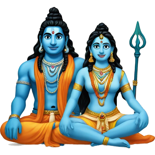 Sitting lord shiva and parvathi emoji