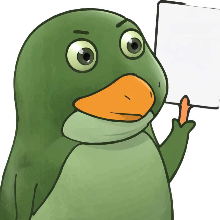 penguin holding a sign meme style emoji