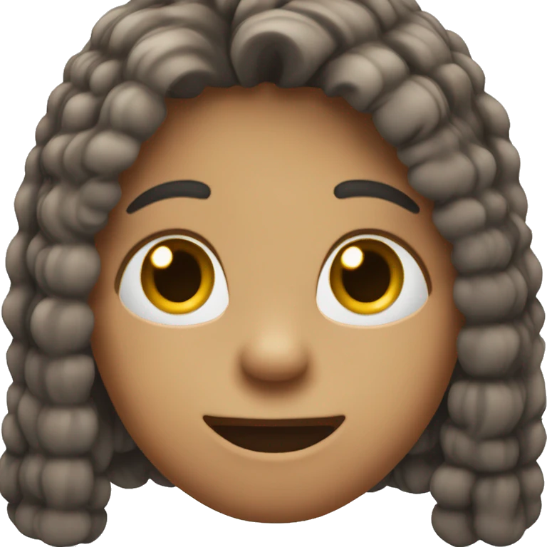 Middle parted hair face with two front teeth sticking out emoji