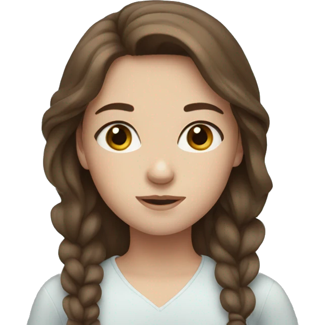 Girl with brown hair and blue eyes  emoji