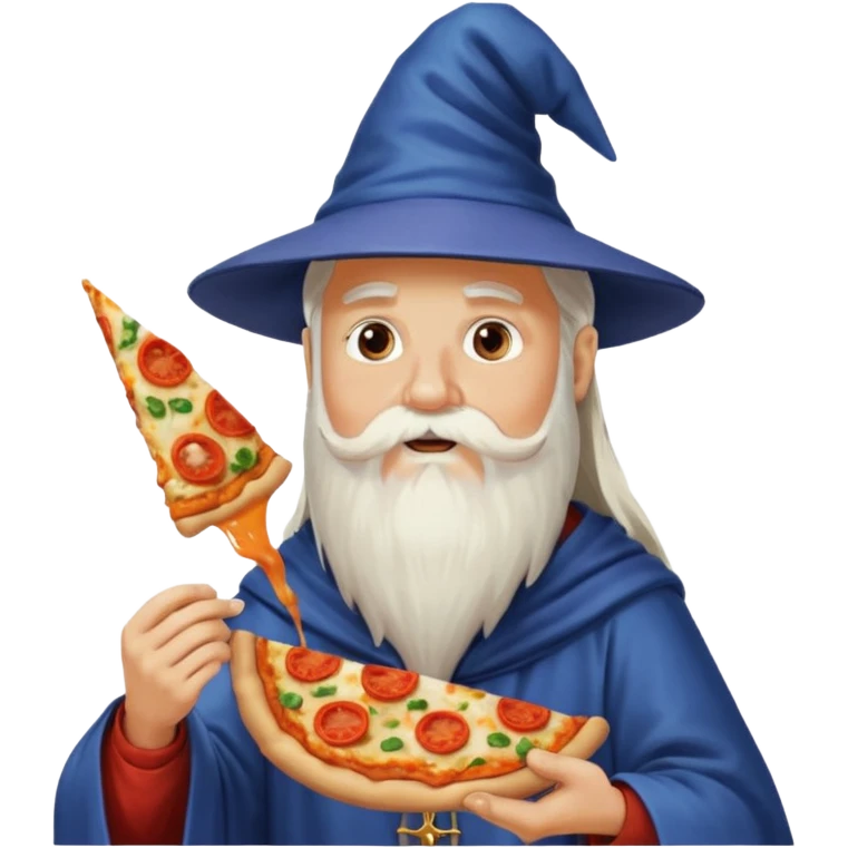 A wizard who eat a pizza  emoji