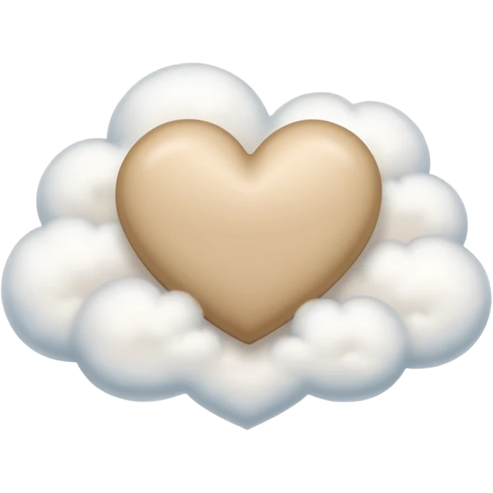 beige heart + cloud emoji