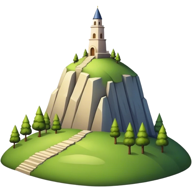 A high point or top of a hill or mountain emoji