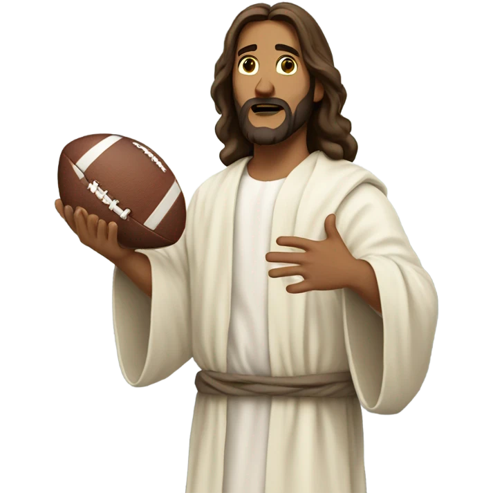 Jesus throwing a football  emoji