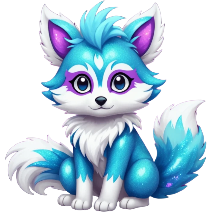 Cool cute Kawaii edgy fantasy animal sparkle fursona Fionbri creature by griffsnuff & LiLaiRa & Falvie full body emoji