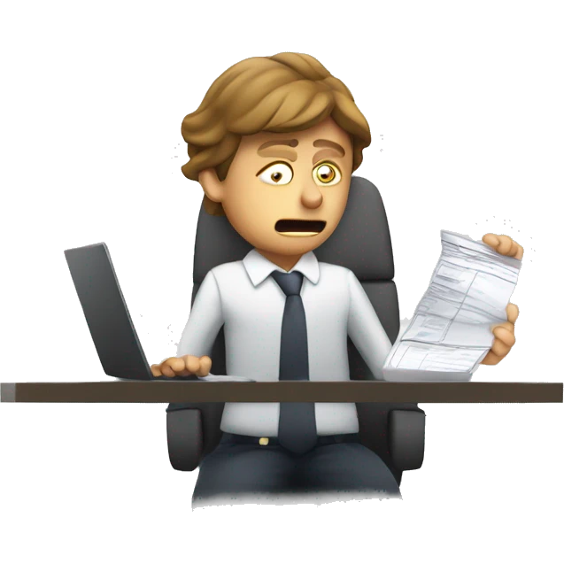 payroll manager stressed at work emoji
