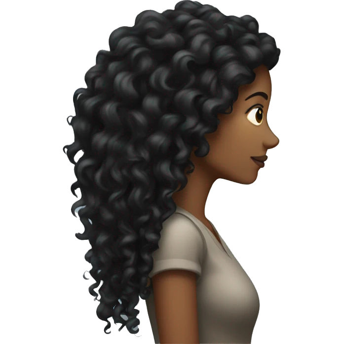 A woman with very long thick black curly hair  emoji