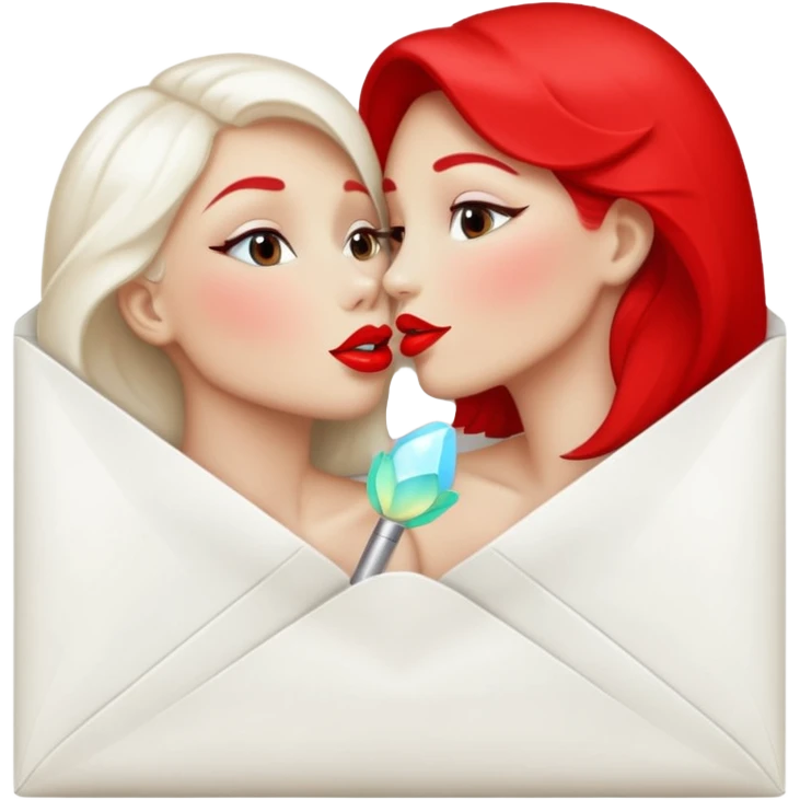 a beautiful loving kiss on it lipstick white opal envelope emoji