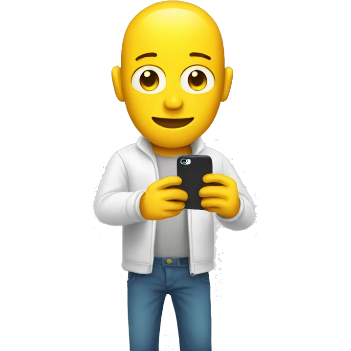 yellow person holding iphone emoji