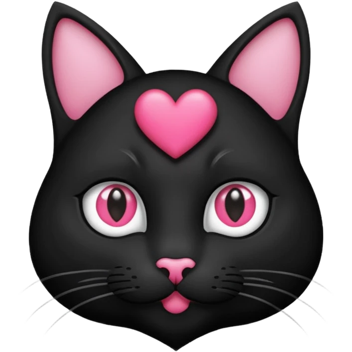 een zwarte kat met een hartje naast zijn hoofd emoji