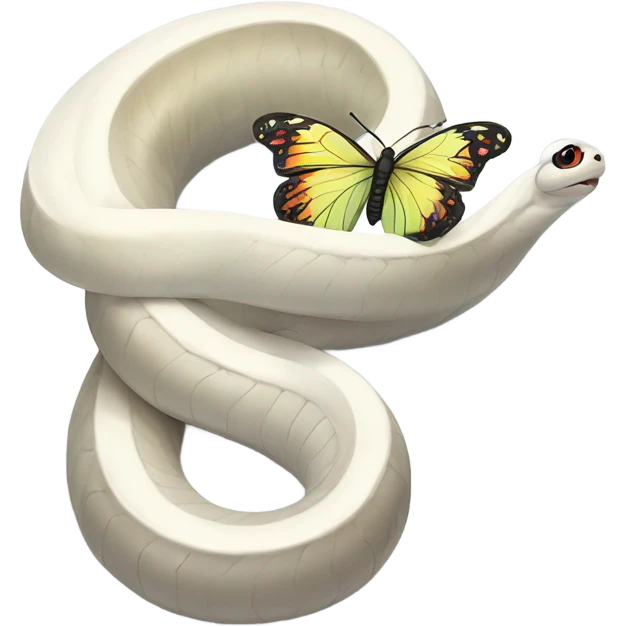 White snake with wings of butterfly  emoji