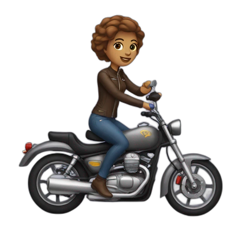 Femme en moto emoji
