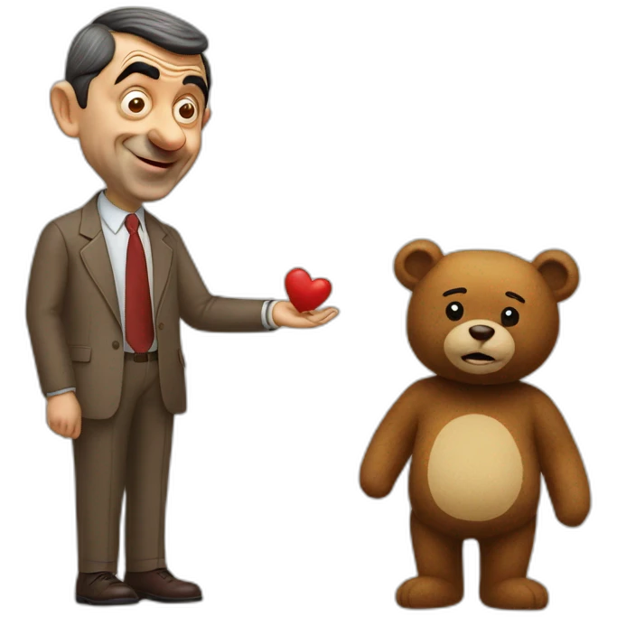 mr bean and teddy bear emoji