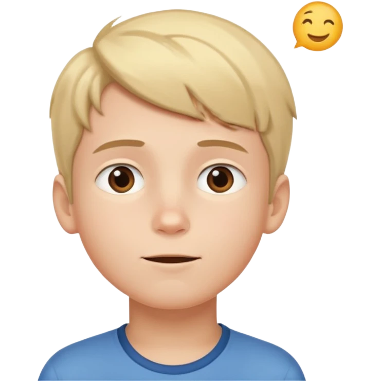 Boy dreaming about her emoji