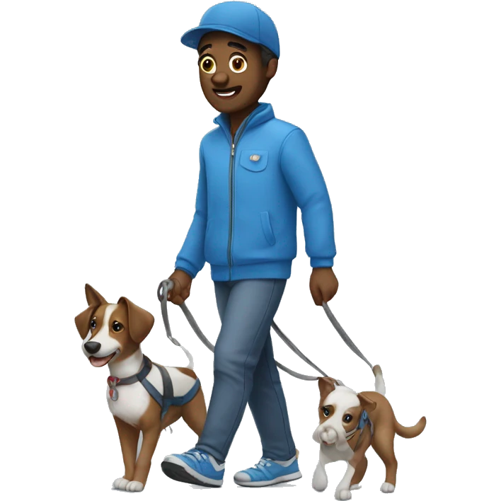 pet walker in blue outfit emoji
