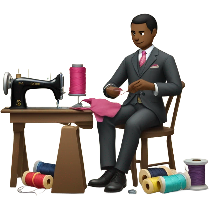 haberdasher sewing a suit emoji