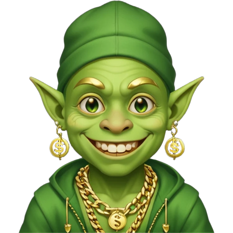 Goblin Rapperr with dollor chain  emoji