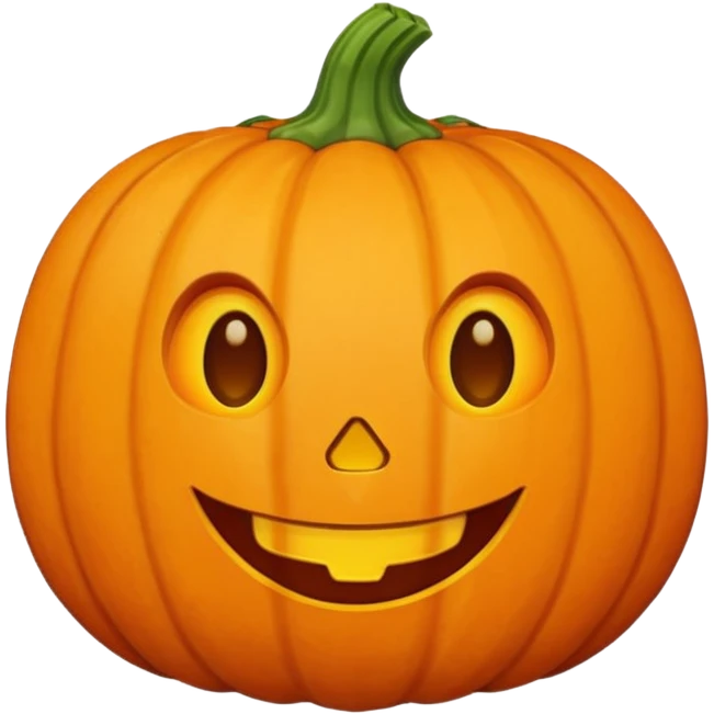 Chibi sticker style pumpkin with a smiling face cute and exaggerated  emoji