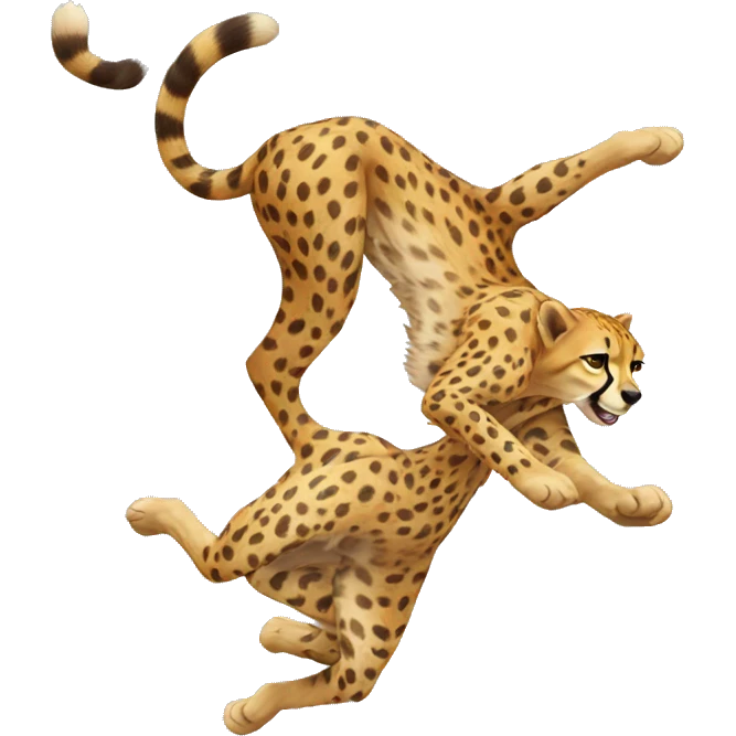 Cheetah doing backflips  emoji
