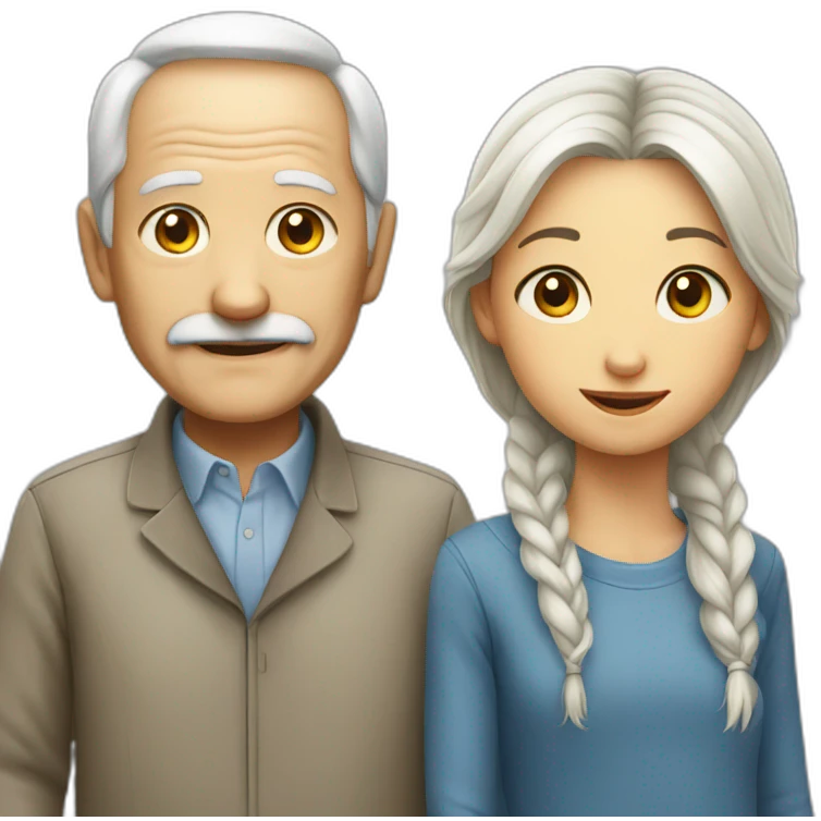 Girl an old man emoji