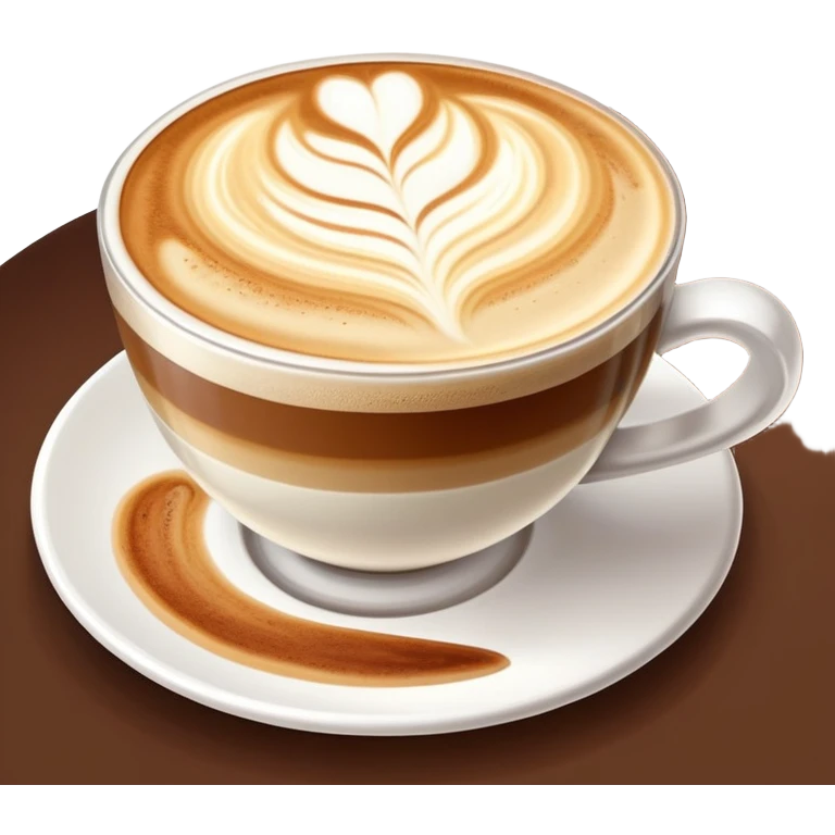 expensive artisanal latte in a cafe from upward view perspective, latte art, fancy coffee drink emoji
