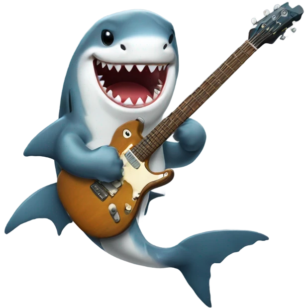 Shark playing guitar emoji