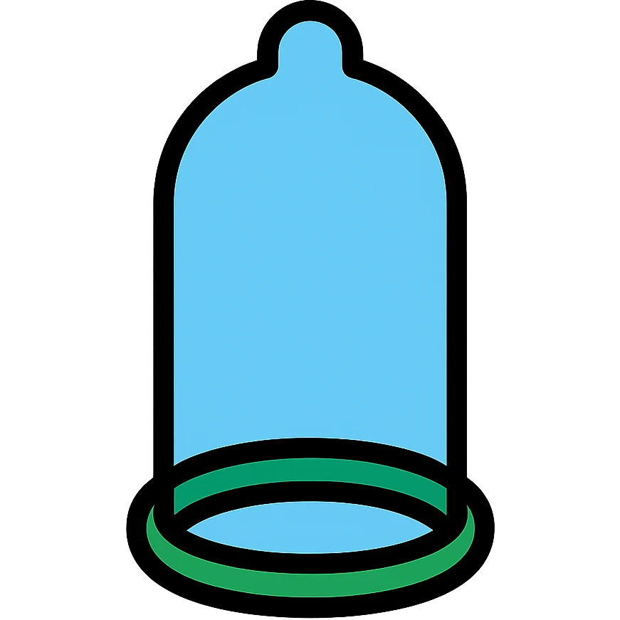 simple and clear blue and green condom, suitable for a health poster emoji
