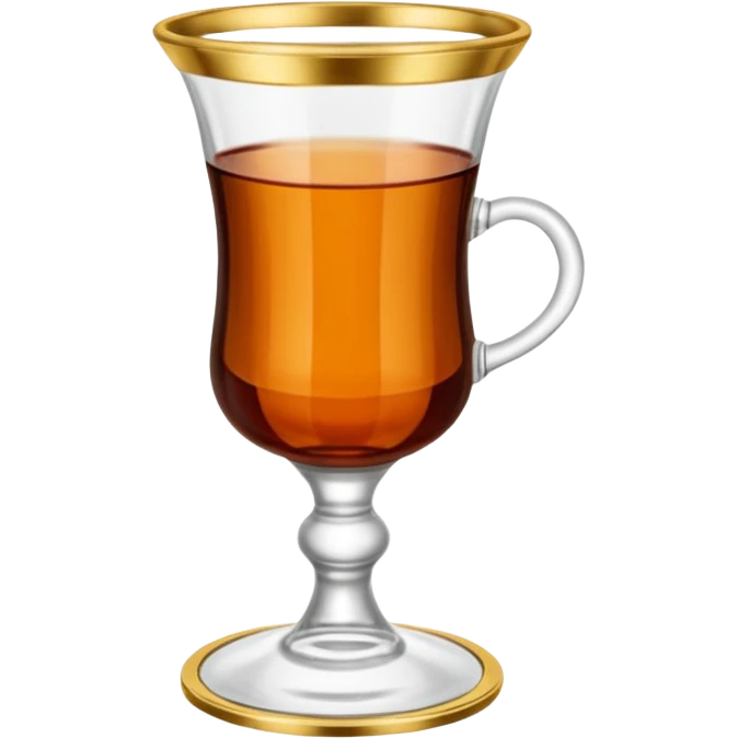 Turkish tea glass in “ince belli bardak” with the stand emoji