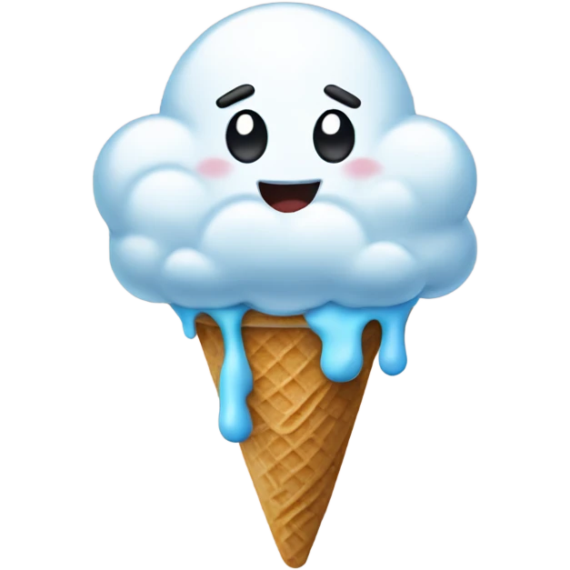 A cloud eating ice cream emoji