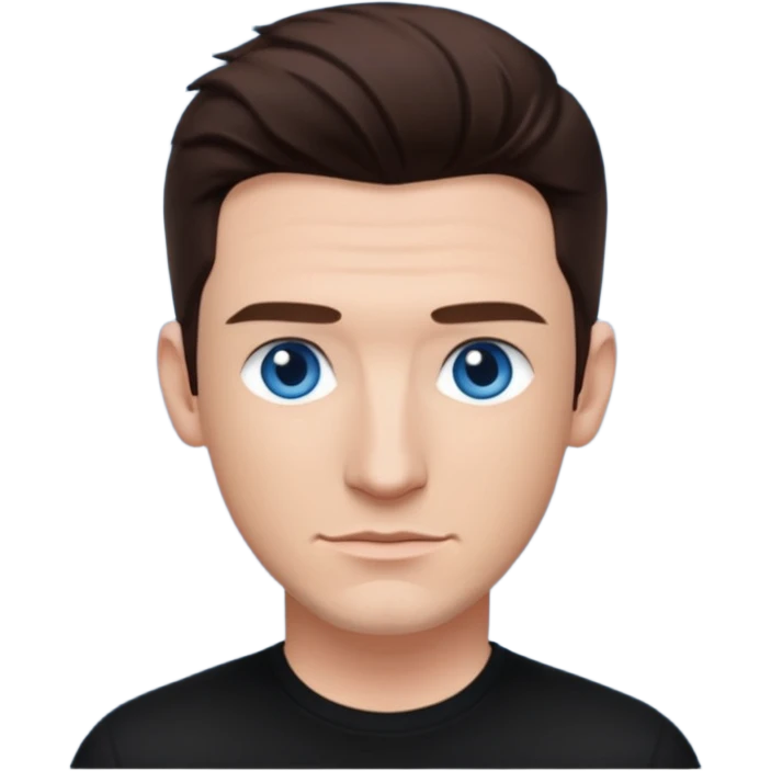 JC Chasez blue eyes, brown hair, black shirt emoji