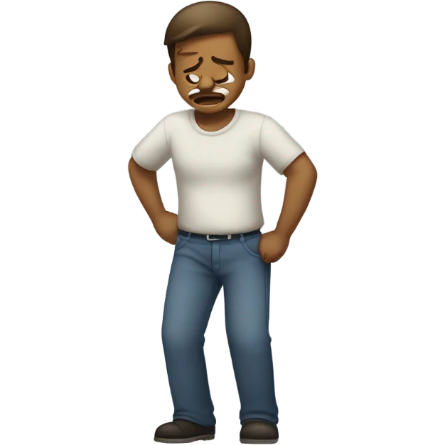 Man back hurting emoji
