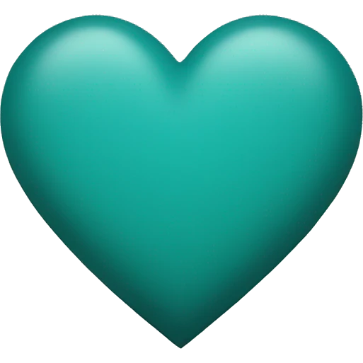 Matte teal heart  emoji