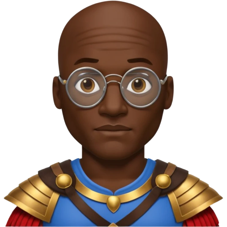 Michael Jordan, wearing gladiator cloth, big round glassed emoji